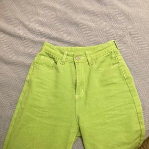 Fun stylish high waisted, straight leg jean.